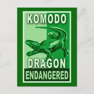 Komodo Dragon Pop Art Tshirts Vykort