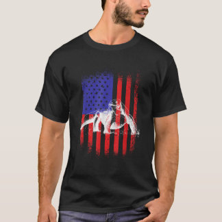 Komodo Dragon USA Flagga Animal Reptile Kärlek T Shirt