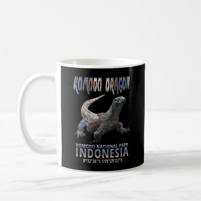 Komodo Dragon - Världens största ödla. Kaffemugg (Vänster)