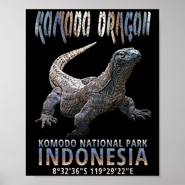 Komodo Dragon - Världens största ödla. Poster (Framsidan)