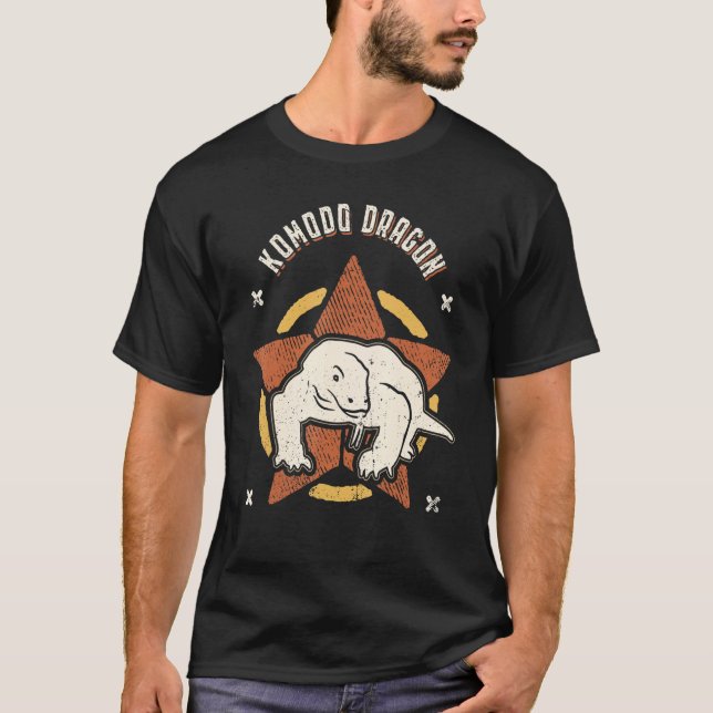 Komodo Dragon Vintage Retro Classic Animal T Shirt (Framsida)