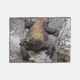 Komodo Dragon Warm Rock Scene Fleecefilt