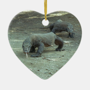 Komodo drakehjärta julgransprydnad keramik