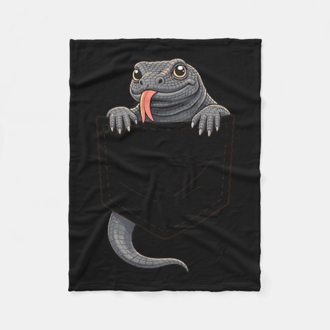 Komodo-dräkt Reptil Ödla Halloween Män Fleecefilt (Framsidan)
