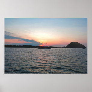 Komodo Frakt och Sunset Poster