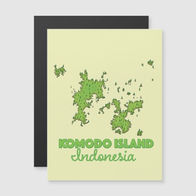 Komodo Indonesien Karta (Fram/baksida)