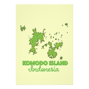 Komodo Indonesien Karta Fototryck