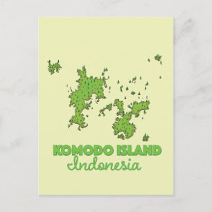 Komodo Indonesien Karta Vykort