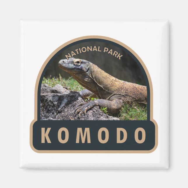 Komodo National Park Indonesia Vintage Magnet (Framsidan)