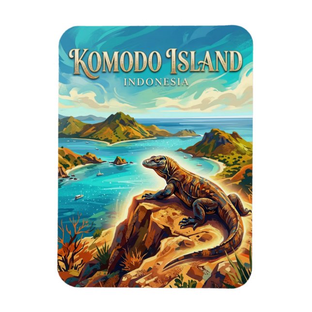 Komodo nationalpark Indonesien Magnet (Vertikal)