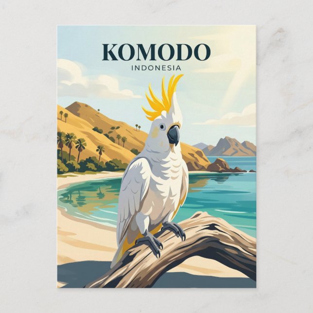 Komodo nationalpark Indonesien Vykort (Framsida)