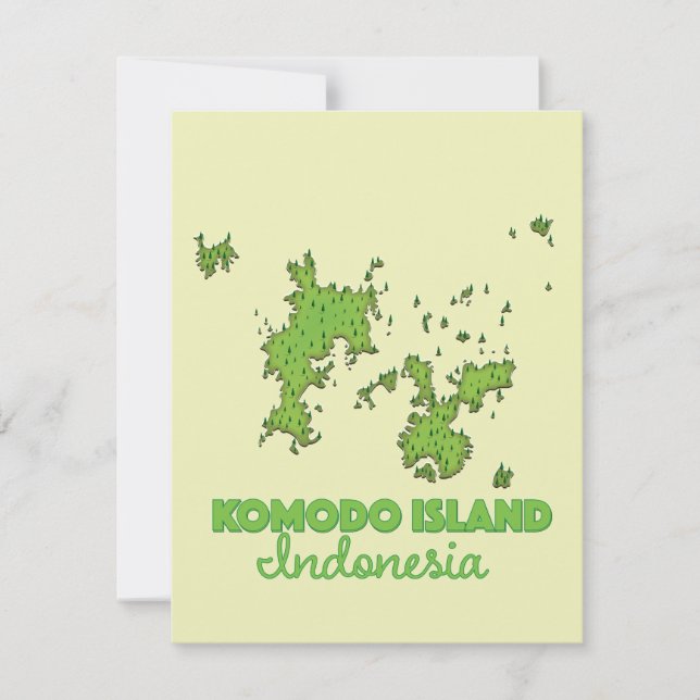 Komodo ö Indonesia Karta (Framsida)