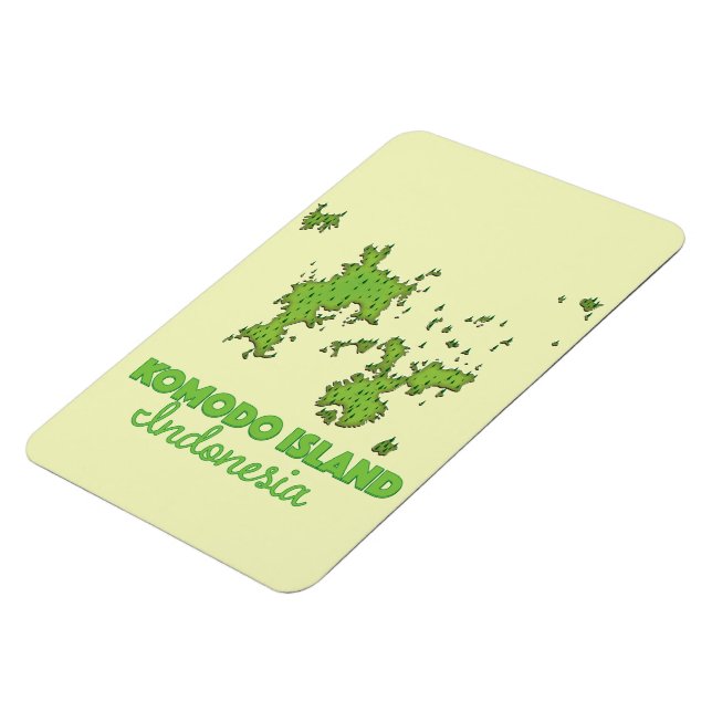 Komodo ö Indonesia Karta Magnet (Vänstra Sidan)