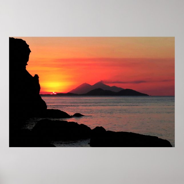 Komodo Sunset Poster (Framsidan)