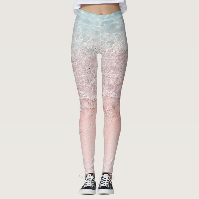 Komodos nationalpark: Rosa Stänk Beach Leggings (Framsida)