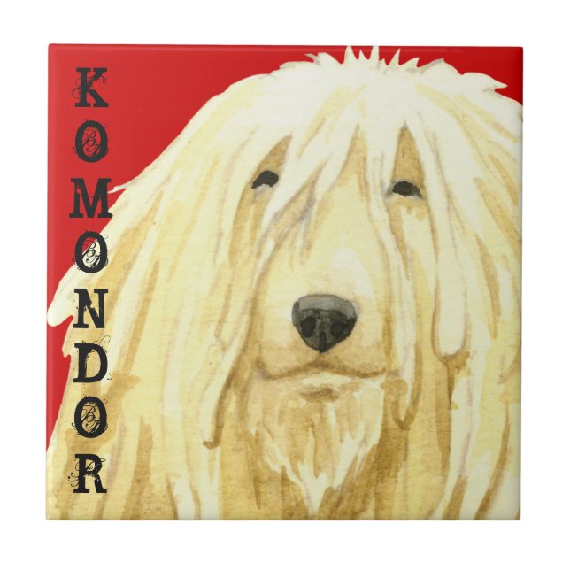 Komondor Färg Block Kakelplatta (Framsidan)