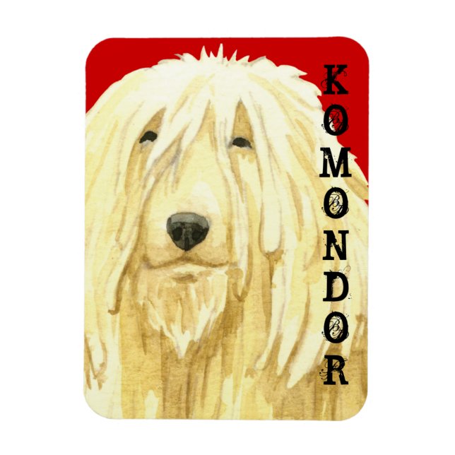Komondor Färg Block Magnet (Vertikal)