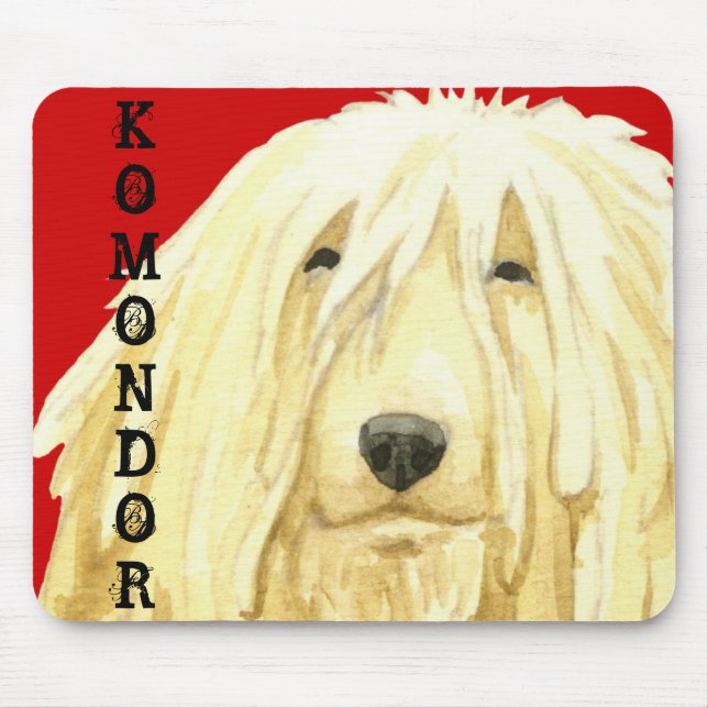 Komondor Färg Block Musmatta (Framsidan)
