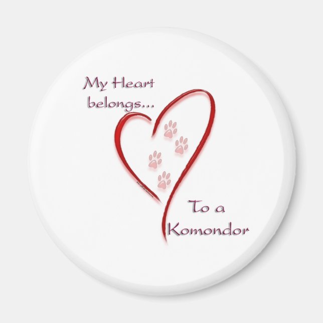 Komondor Heart-Tillhören Magnet (Framsidan)