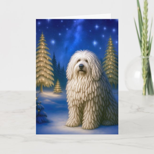 Komondor Holiday Card Helgkort (Framsida)