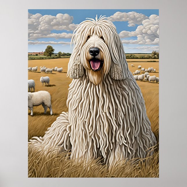 Komondor - Hund Art Print Poster (Framsidan)