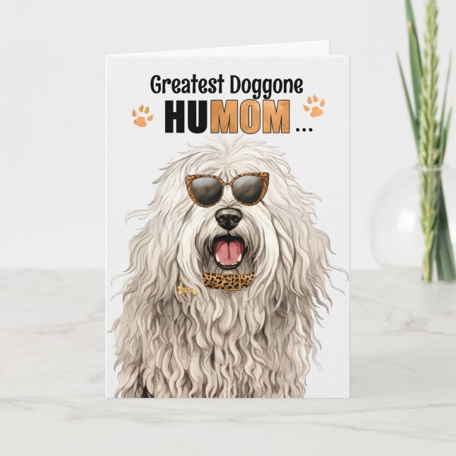 Komondor Hund Best HuMOM Aldrig Mors dag Helgkort (Framsida)