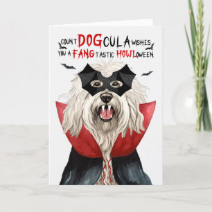 Komondor Hund Funny Count DOGcula Halloween Helgkort