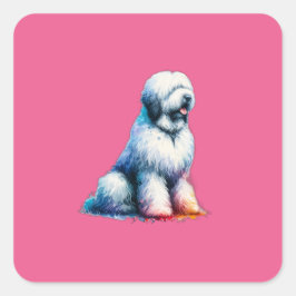 Komondor Hund Fyrkantigt Klistermärke