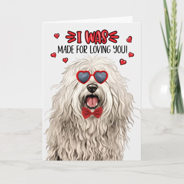 Komondor Hund Made for Loving You Valentine Helgkort (Framsida)