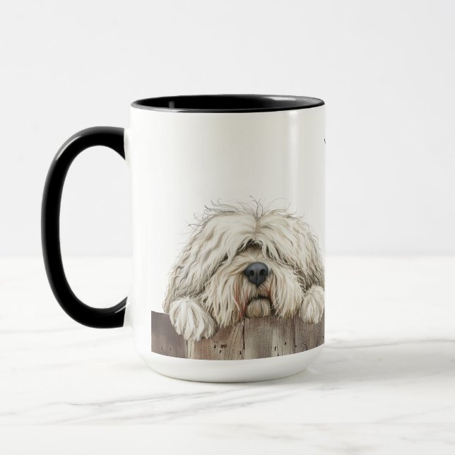 Komondor Hund Mugg (Vänster)