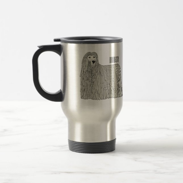 Komondor hund tecknad illustration resemugg (Vänster)
