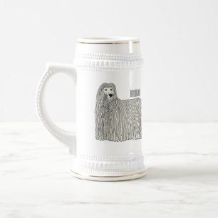 Komondor hund tecknad illustration sejdel