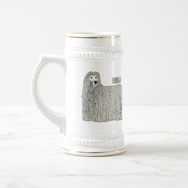 Komondor hund tecknad illustration sejdel (Vänster)
