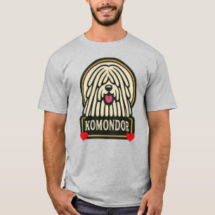 Komondor Hungary Sheepdog Mop Hund med Dread T Shirt