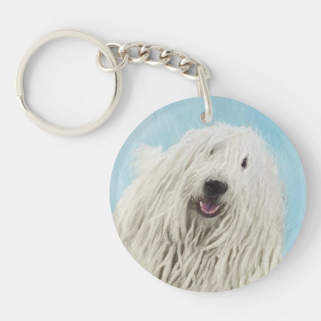 Komondor-målning - Cute Original Hund Art (Framsidan)