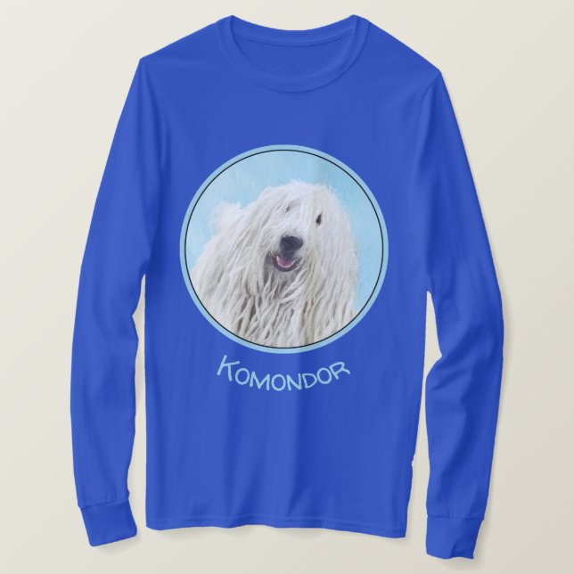 Komondor-målning - Cute Original Hund Art T Shirt (Design framsida)