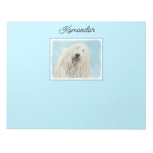 Komondor Painting - Cute Original Hund Art Anteckningsblock