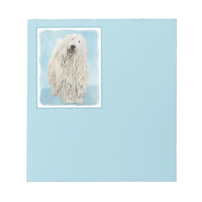 Komondor Painting - Cute Original Hund Art Anteckningsblock (Framsida)