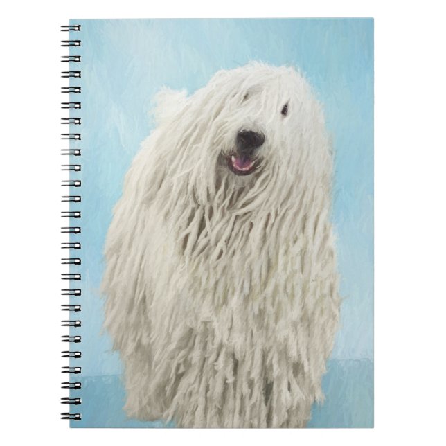 Komondor Painting - Cute Original Hund Art Anteckningsbok (Framsidan)