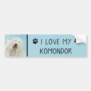 Komondor Painting - Cute Original Hund Art Bildekal