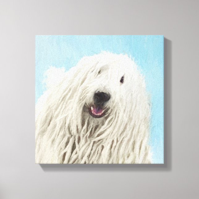 Komondor Painting - Cute Original Hund Art Canvastryck (Framsida)