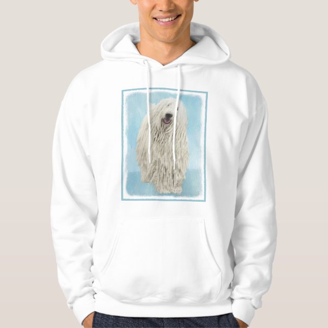 Komondor Painting - Cute Original Hund Art Hoodie (Framsida)