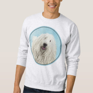 Komondor Painting - Cute Original Hund Art Lång Ärmad Tröja