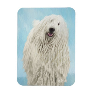 Komondor Painting - Cute Original Hund Art Magnet