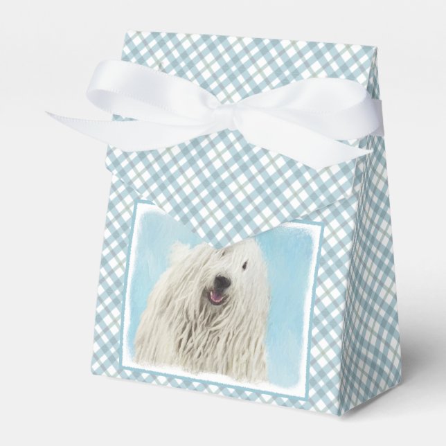 Komondor Painting - Cute Original Hund Art Presentaskar (Framsidan Sidan)