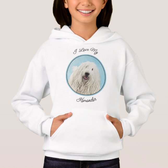 Komondor Painting - Cute Original Hund Art T Shirt (Framsida)