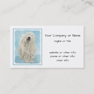 Komondor Painting - Cute Original Hund Art Visitkort
