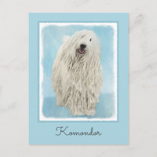 Komondor Painting - Cute Original Hund Art Vykort