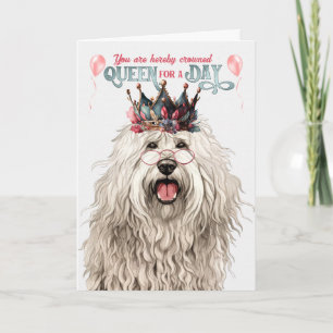 Komondor Queen för en dag på födelsedagen Kort