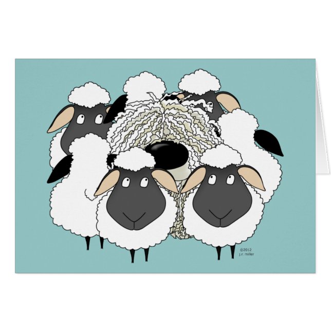 Komondor - saknad tacka! hälsningskort (Framsidan Horizontal)